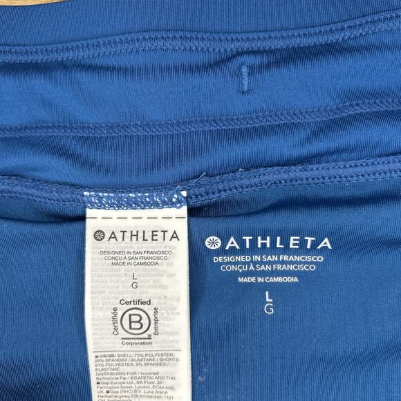 Athleta Women’s L Kata Swim Shorts Drawstring Lined Blue Boy shorts Swimwear - Picture 2 of 6
